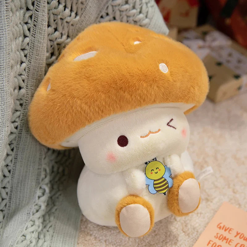 Peluches Kawaii Champignon et Abeille