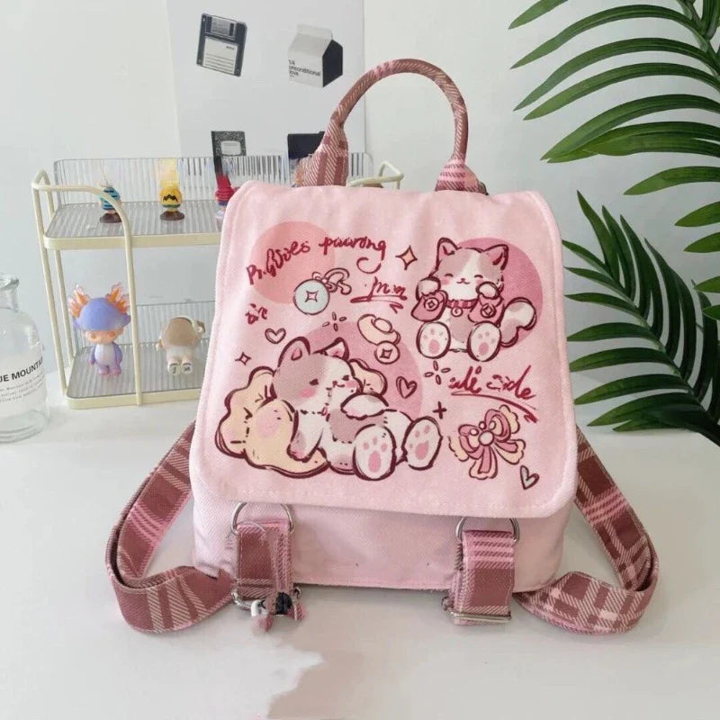Sac à dos rose chat kawaii