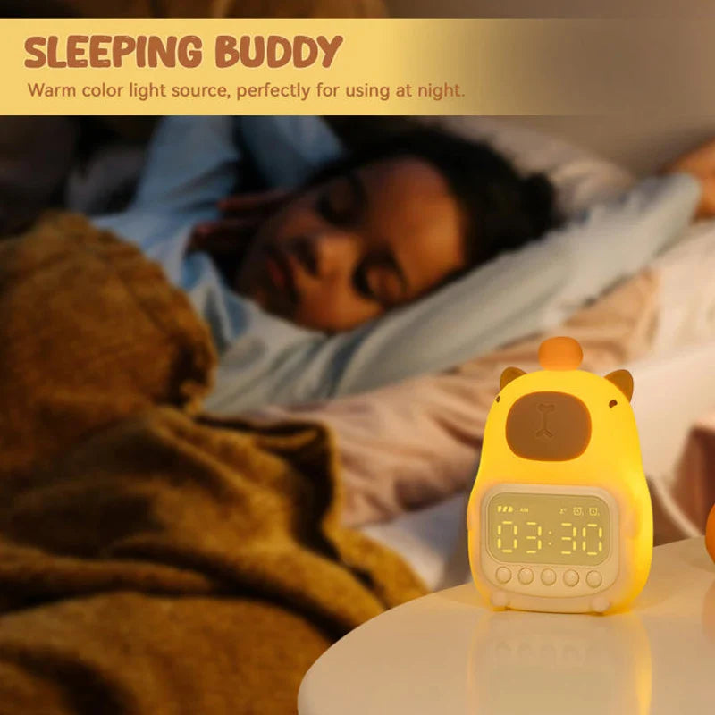 Reloj despertador con luz nocturna de carpincho
