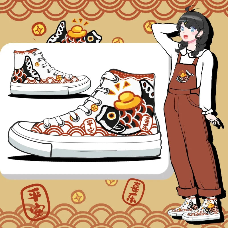 Kawaii Lucky Koi Fish High Tops