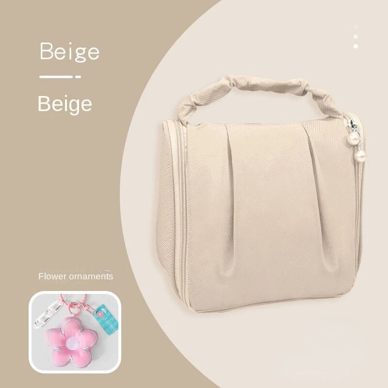 Bolsa de maquillaje con colgante de flores