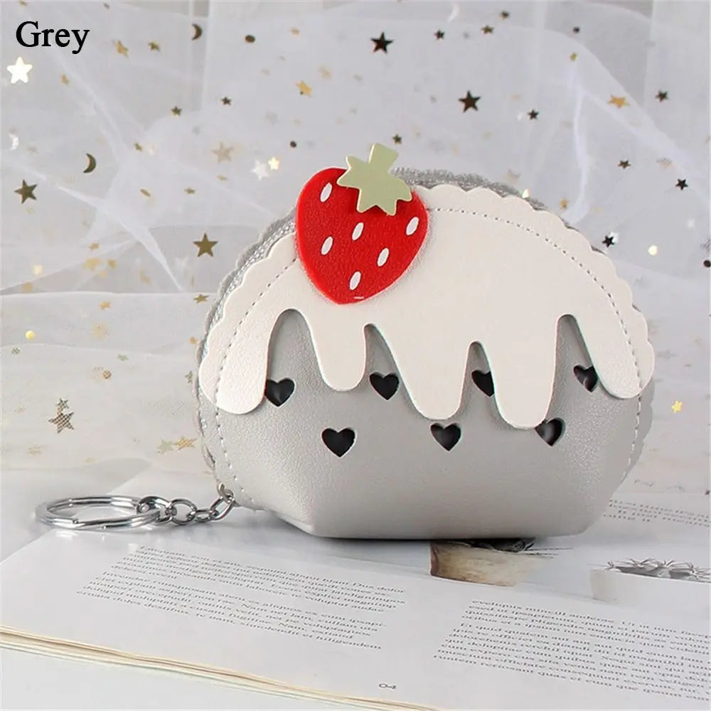 Porte-monnaie en forme de glace à la fraise