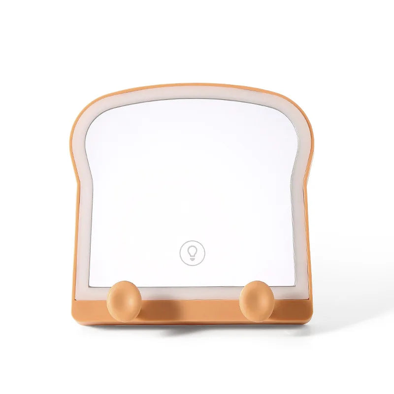 Miroir de maquillage LED Kawaii Toast