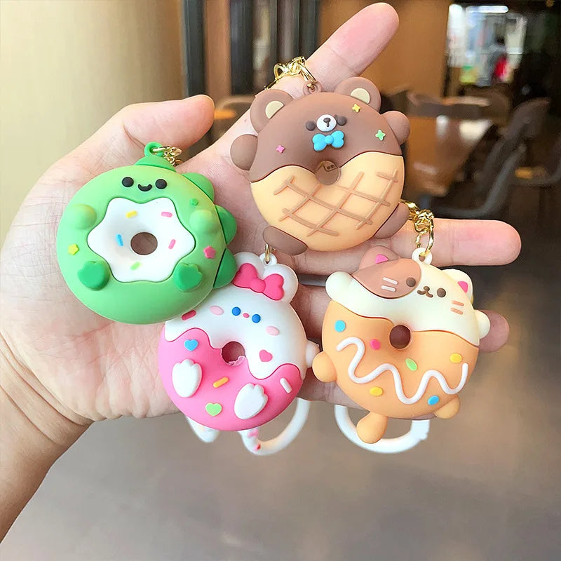 Porte-clés animaux en forme de beignet