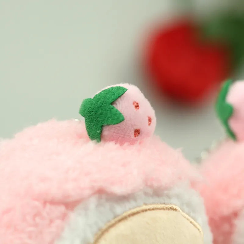 Porte-clés en peluche Dessert aux fraises
