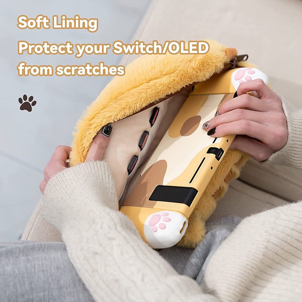 Sac en peluche pour Nintendo Switch avec chat