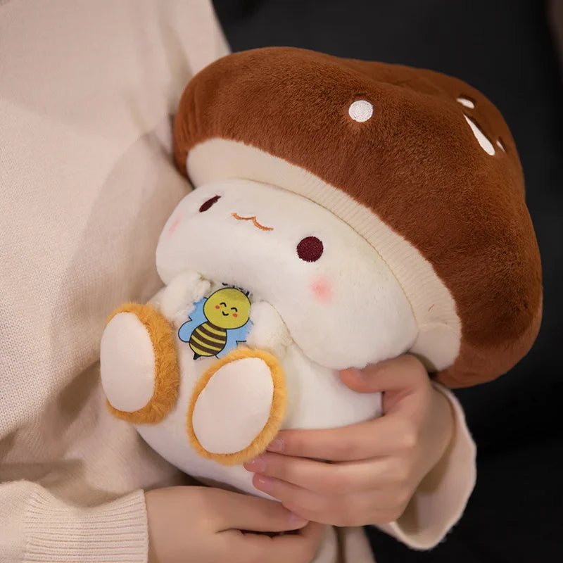 Peluches Kawaii Champignon et Abeille