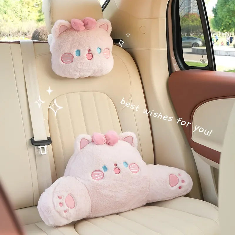 Accessoires de siège auto pour chat en peluche rose