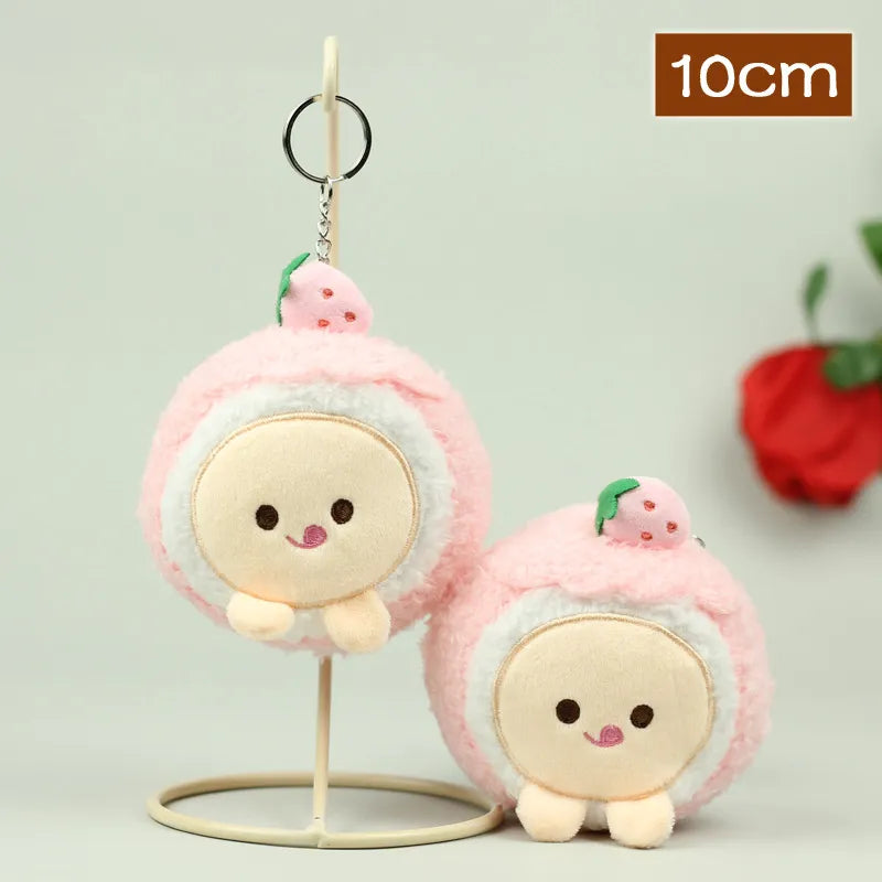 Porte-clés en peluche Dessert aux fraises