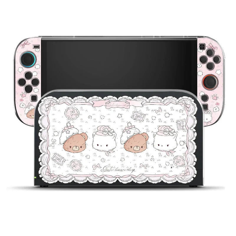 Kawaii Bear and Kitties Tea Party Switch Case NS2