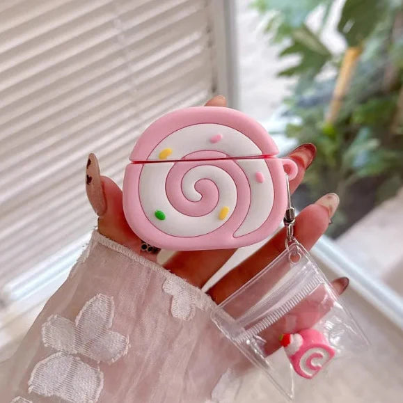 Strawberry Swiss Roll Wireless Earbuds Case