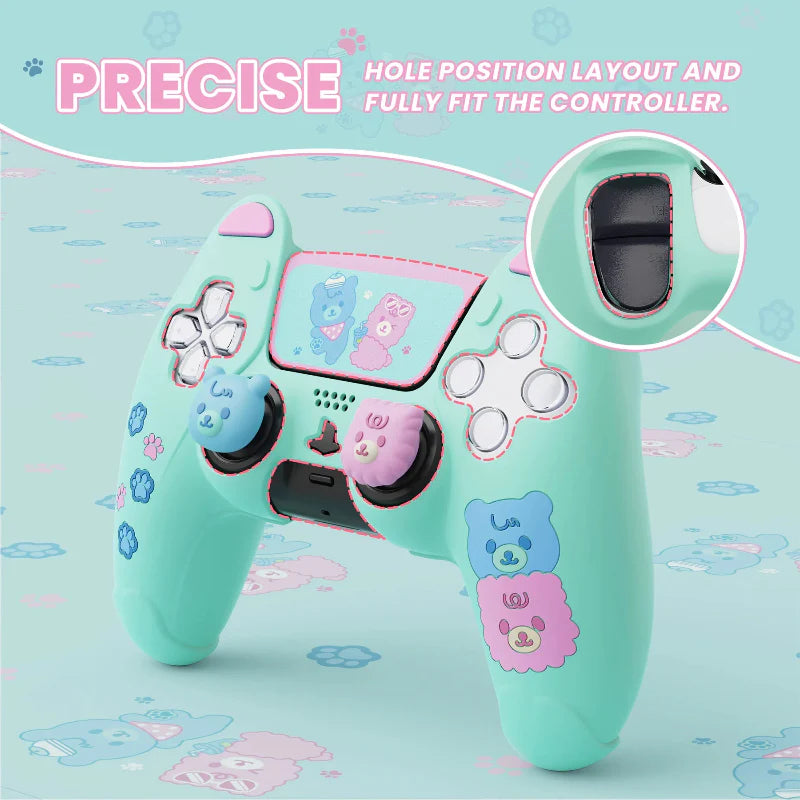 Housse de protection PlayVital Kawaii Bears pour manette PS5