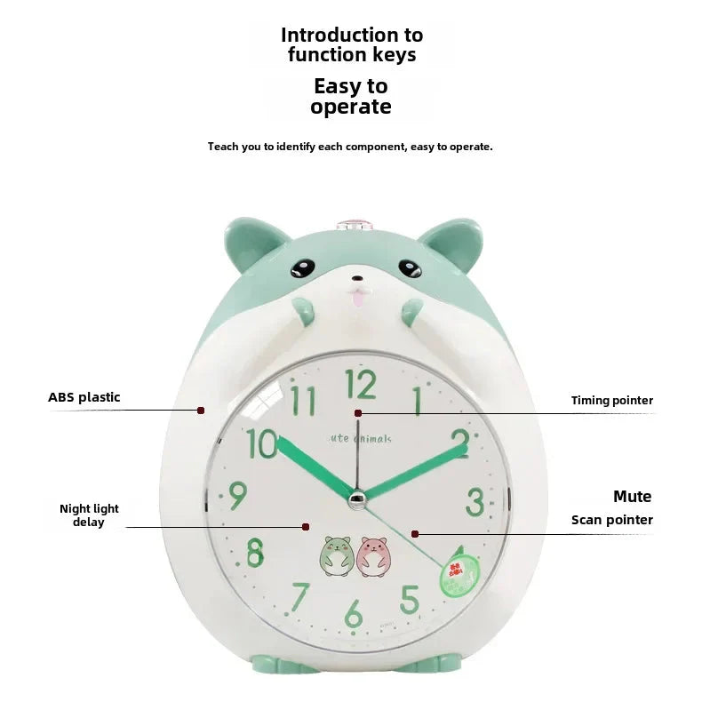 Mignonne horloge et veilleuse hamster
