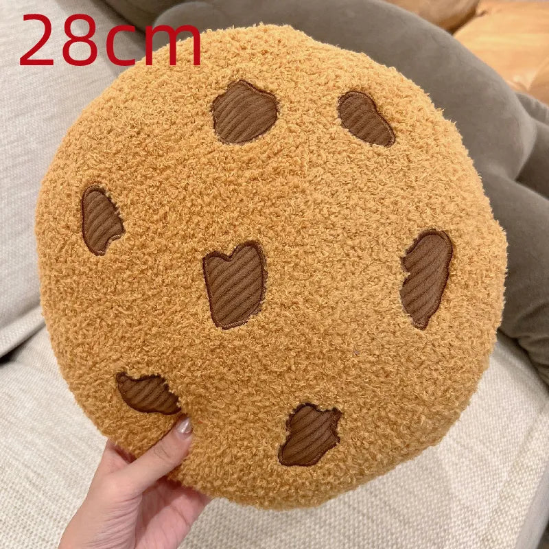 Almohada de peluche con forma de galleta con chispas de chocolate