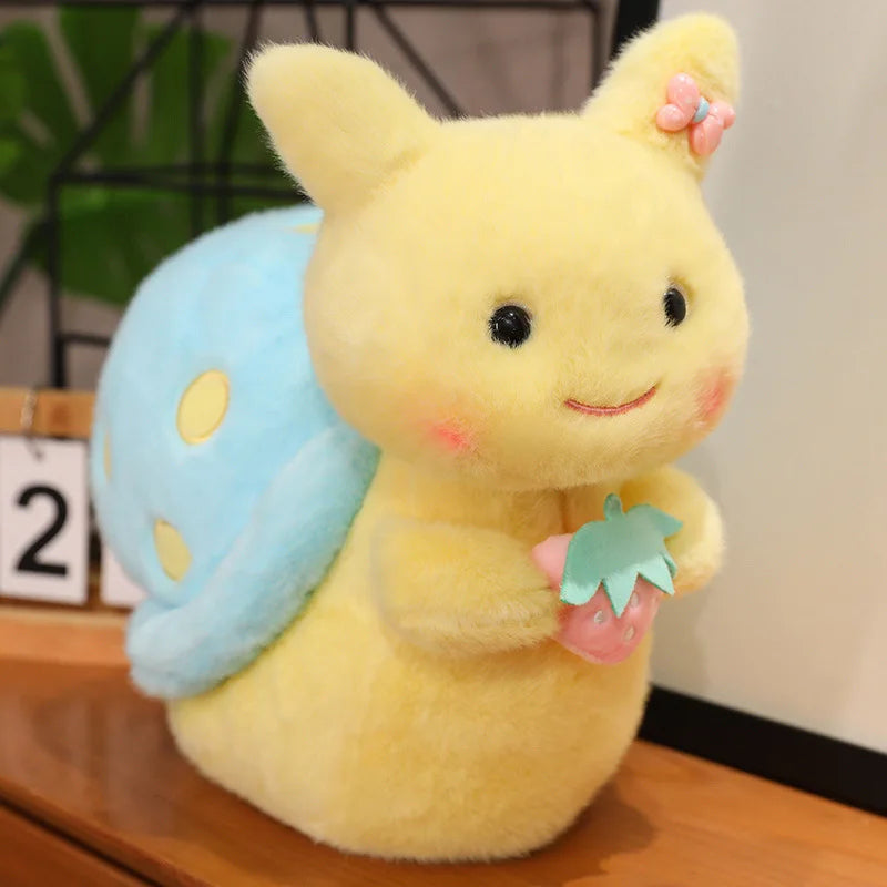 Peluches escargot fraise kawaii