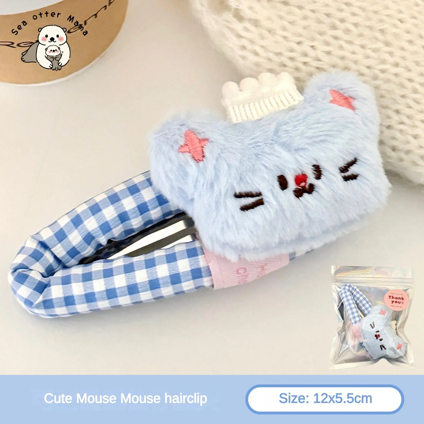 Pinces à cheveux animaux en peluche mignons