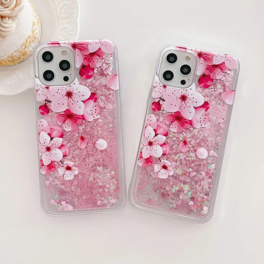 Sakura Liquid Glitter Phone Case