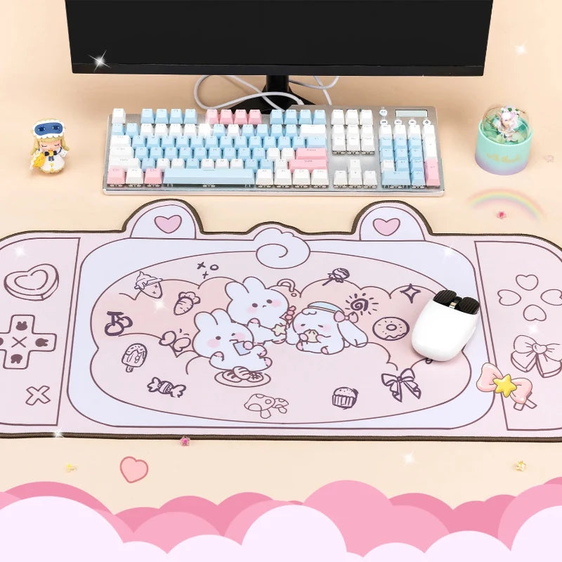 Kawaii Bunnies at High Tea Desk Pad XL