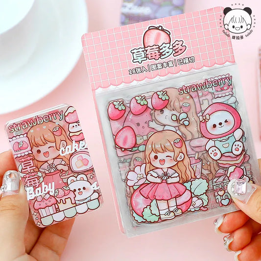 Autocollants de scrapbooking Kawaii Girl &amp; Fruit