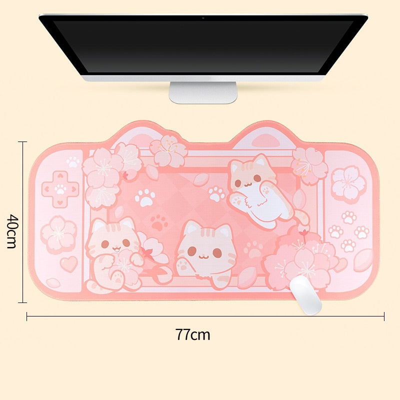 Almohadillas de escritorio con diseño de gato y conejo