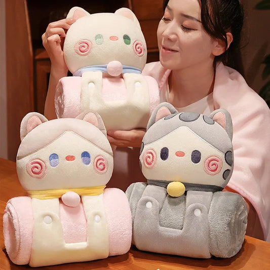 Manta de almohada para gatos 2 en 1