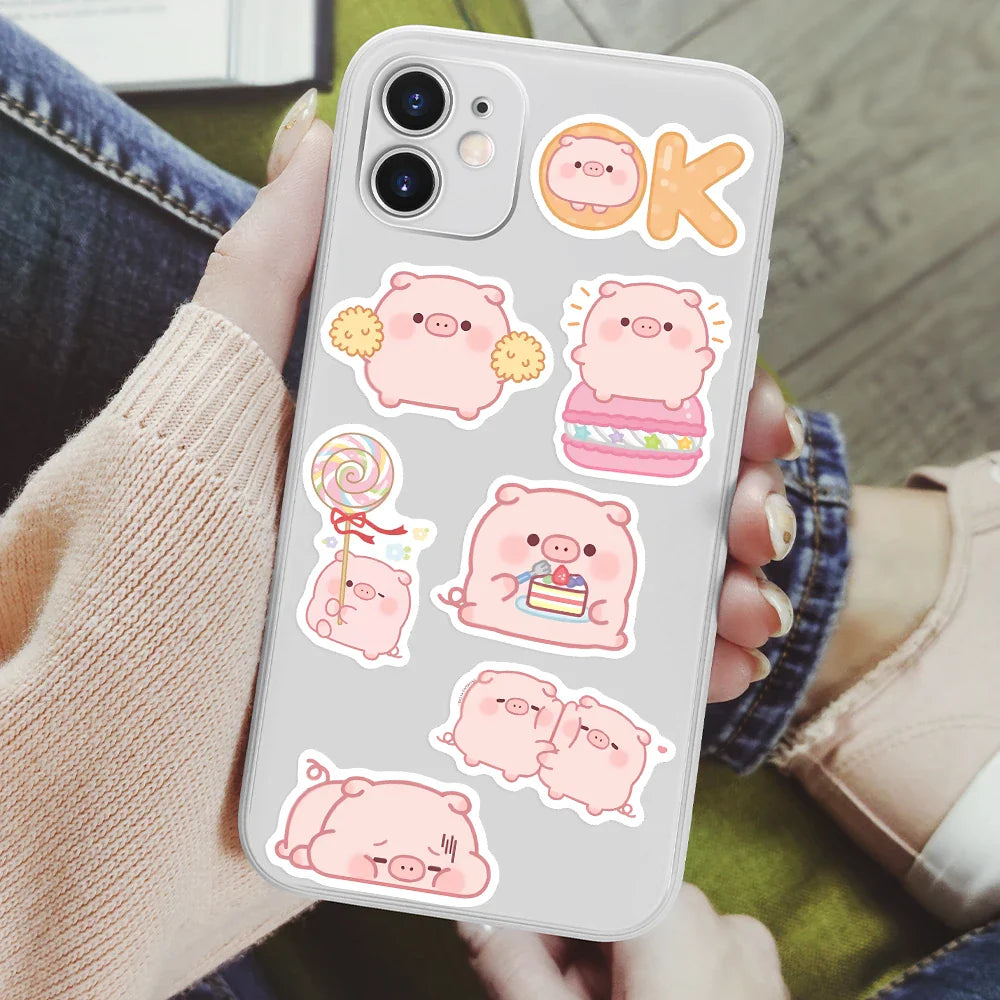 Pack d'autocollants cochon kawaii