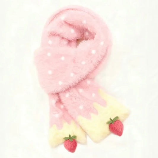 Strawberry and Cherry Cake Plush Scarf
