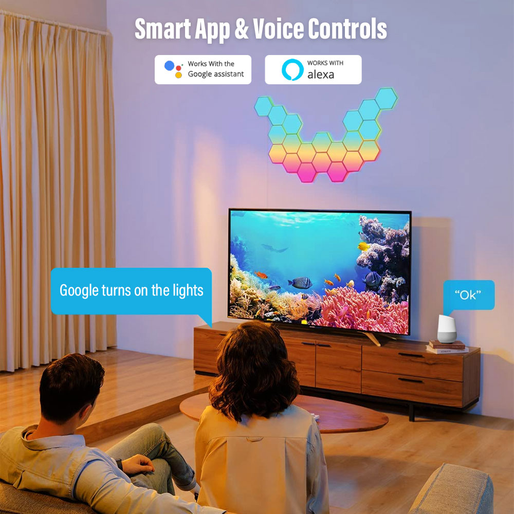 Luces LED hexagonales RGB con Bluetooth