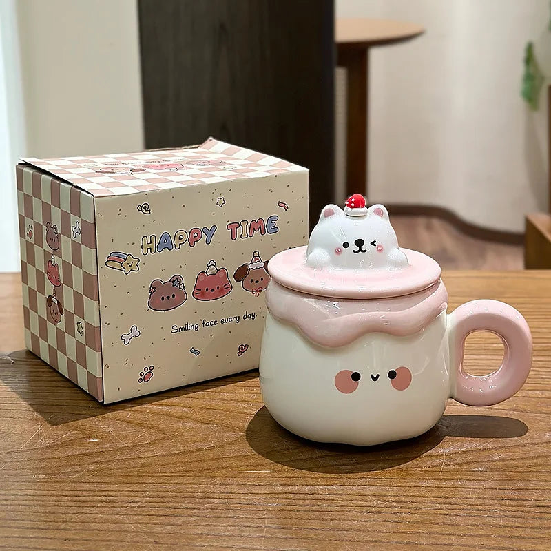 Mugs en céramique "Pudding Animaux Kawaii"