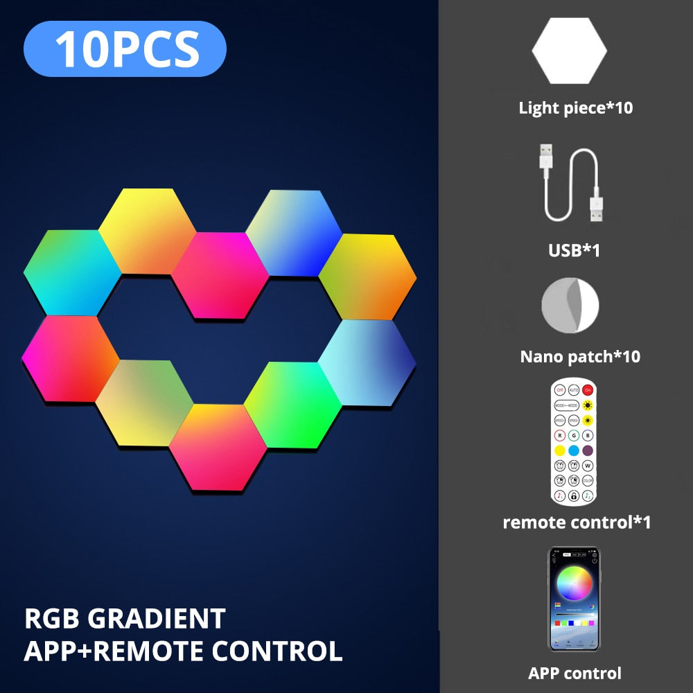 Luces LED hexagonales RGB con Bluetooth