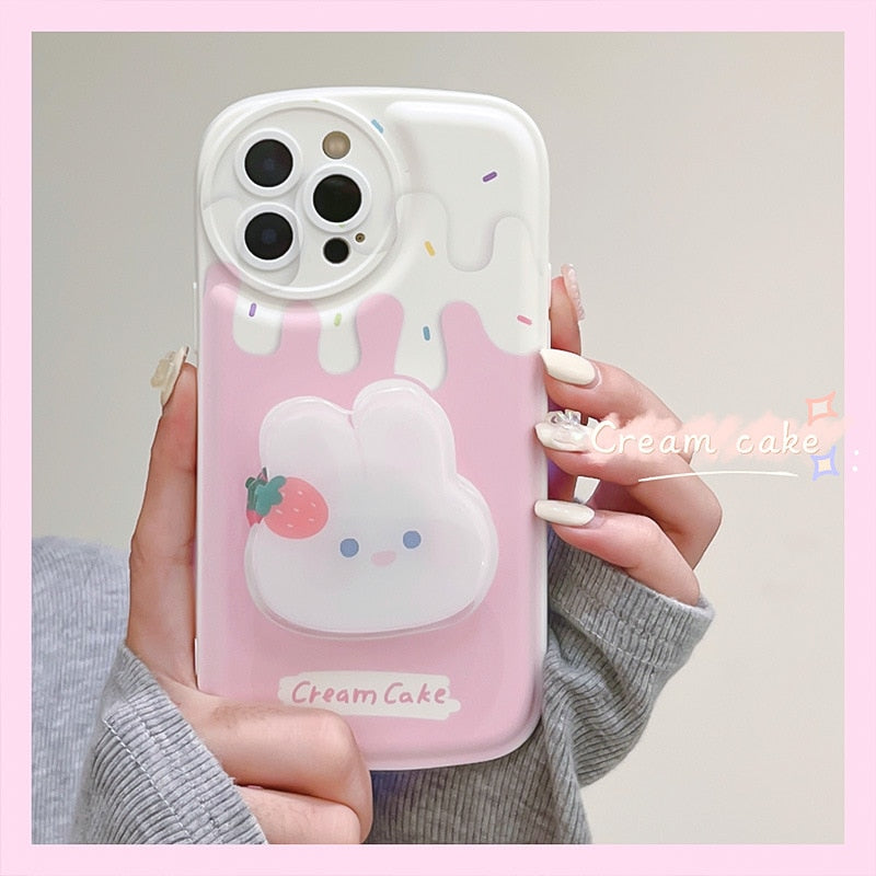 Coque iPhone lapin en glace à la fraise