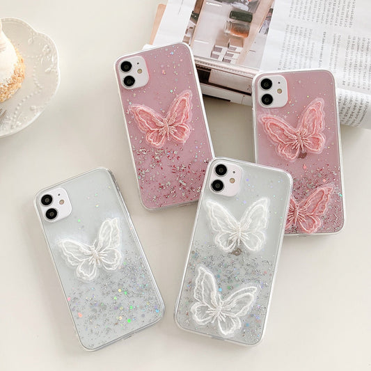 Fundas para iPhone con mariposas y estrellas brillantes