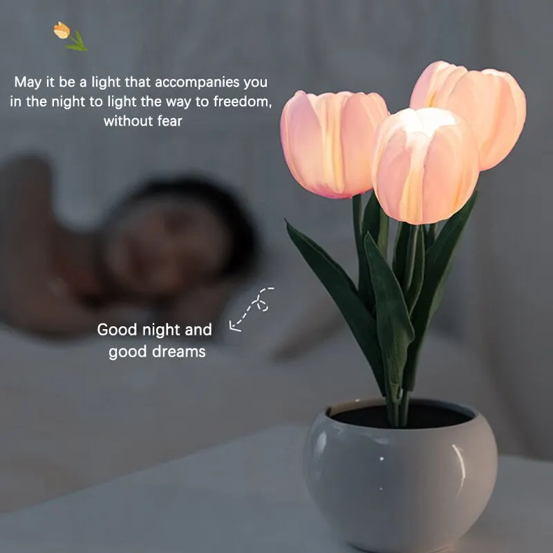 Lámpara de mesa LED recargable Tulips