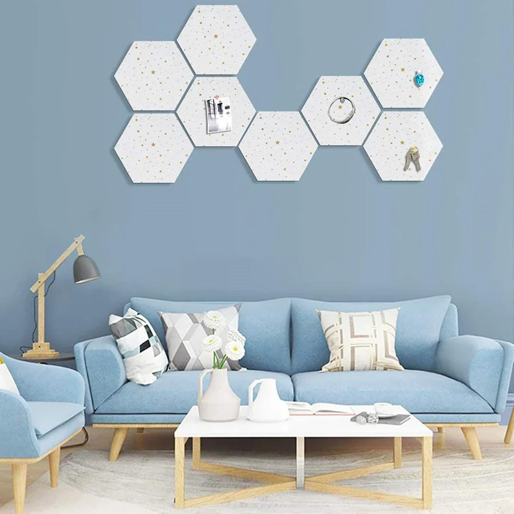 Azulejo de pared de tablero de fieltro hexagonal