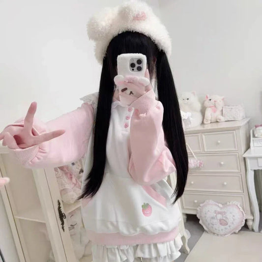 Adorable pull marin lapin fraise
