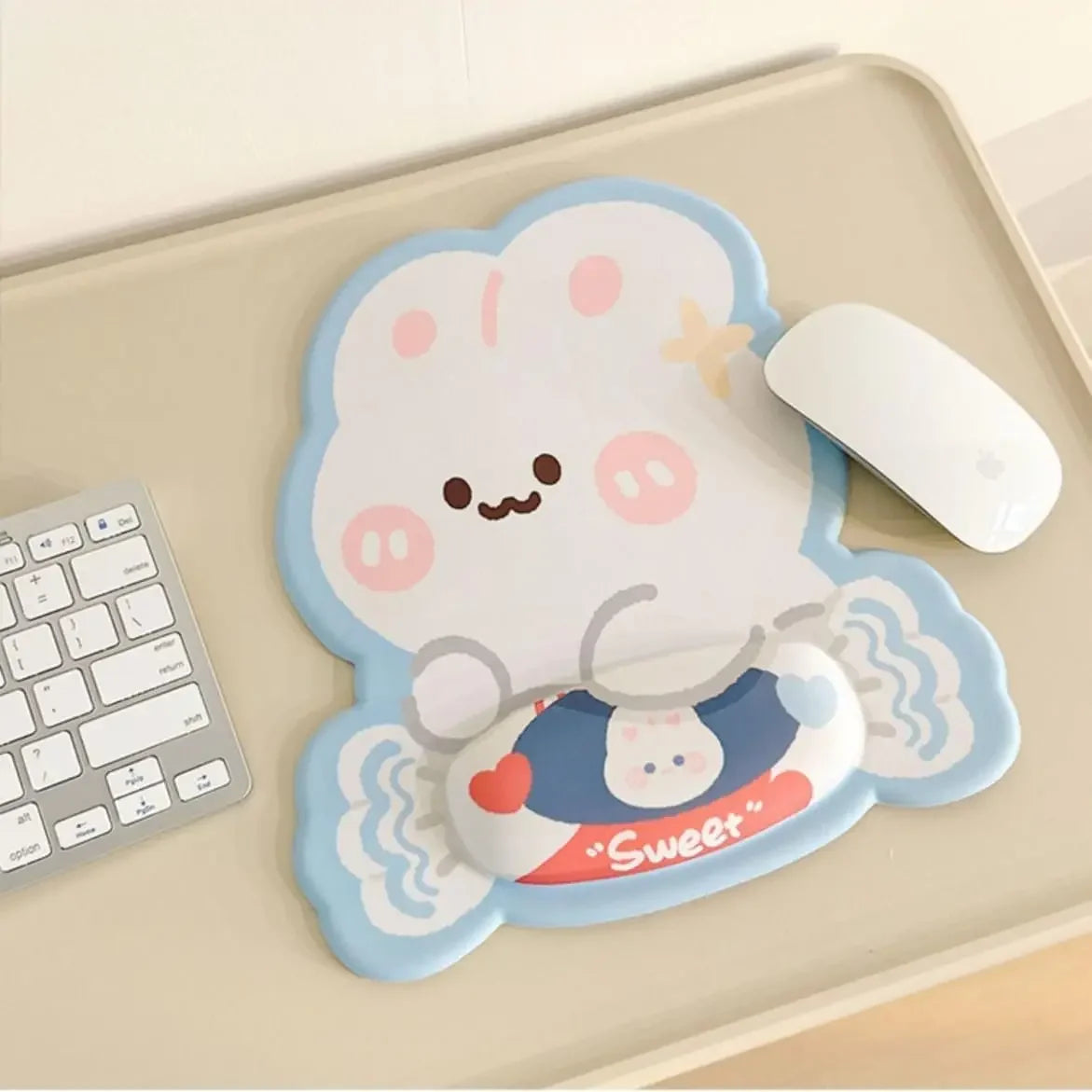 Tapis de souris et repose-poignet Sweet Bunny
