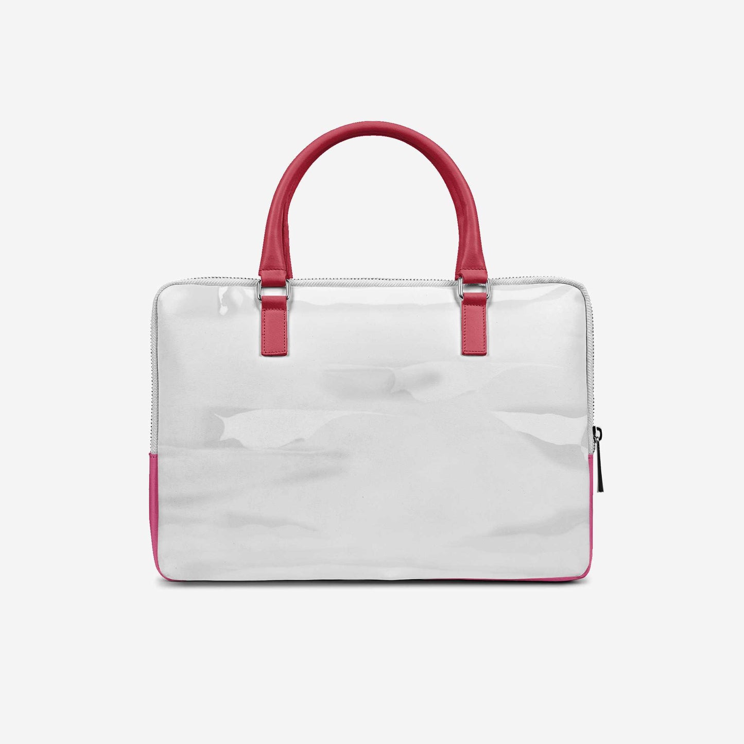 Sac de luxe à double poche végan de créateur 16 pouces BYMANYC ® New York Blanc et rose