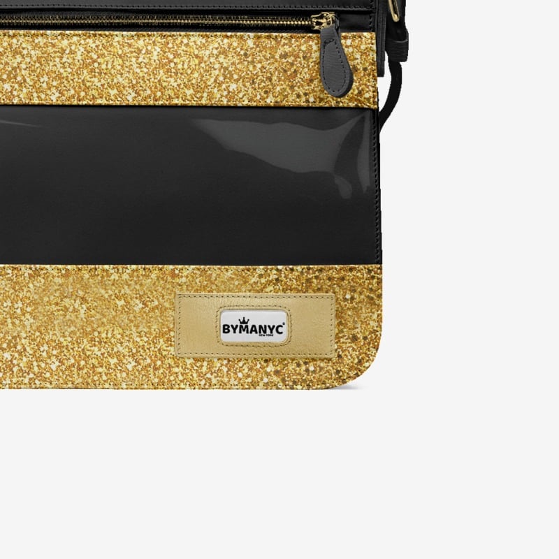 Bolso bandolera vegano dorado de 40 cm | BYMANYC® Edición Metálica de Lujo de Nueva York