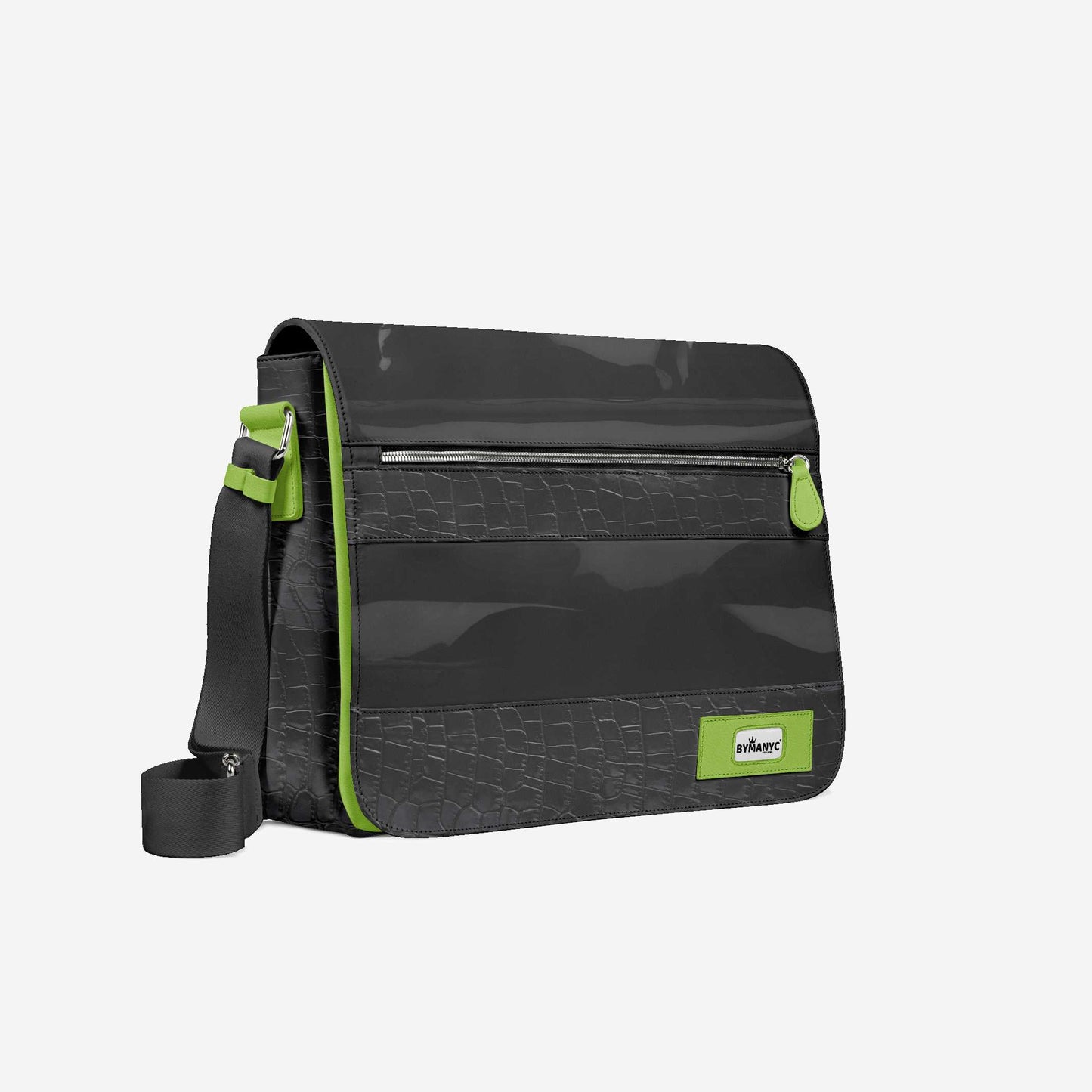 Bolso bandolera vegano de rayas urbanas de 40 cm | BYMANYC ® New York Downtown Edge