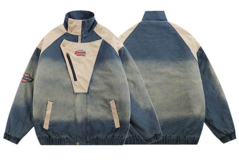Vintage Embroidered Thickened Denim Jacket