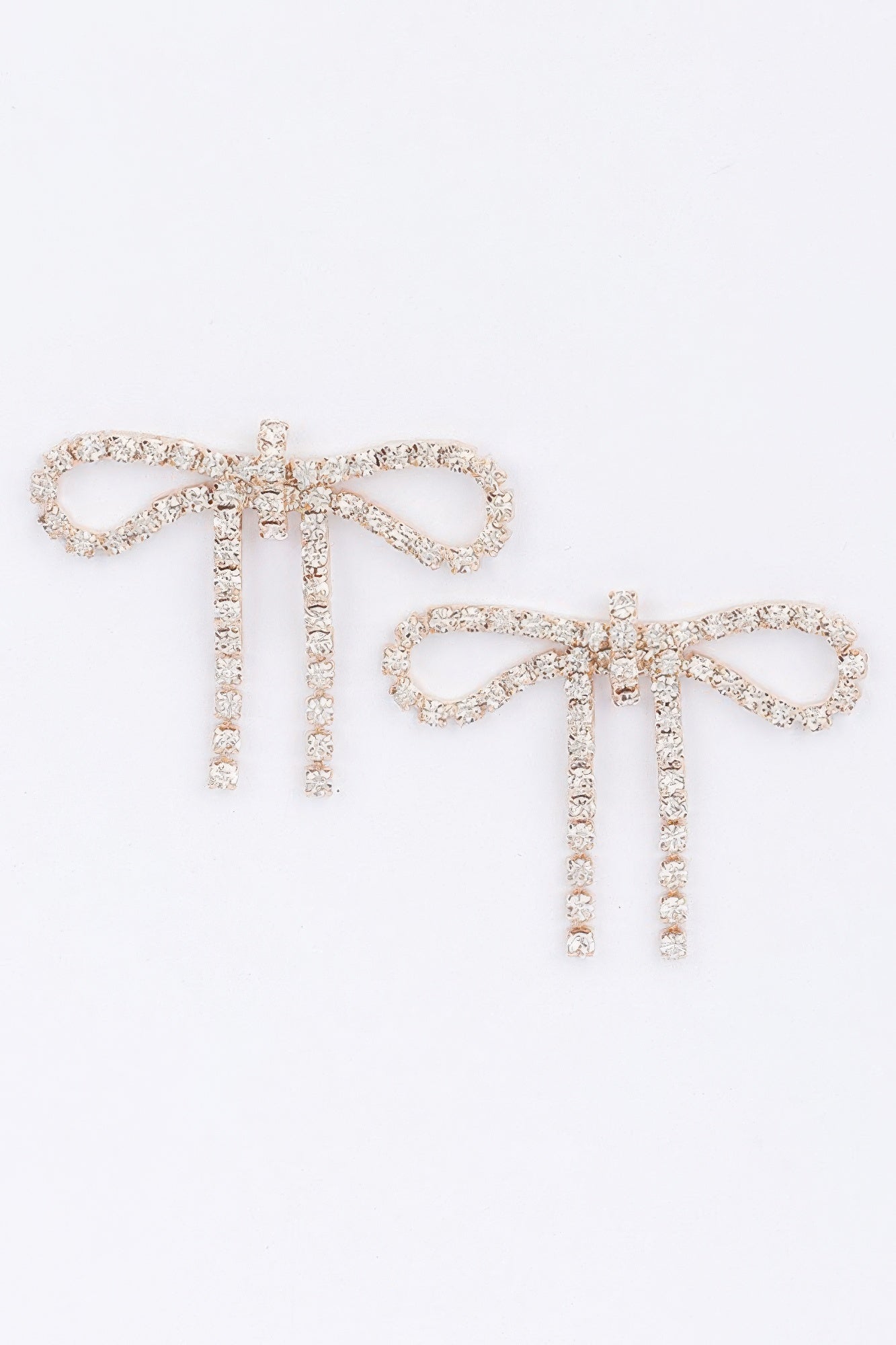 Boucles d'oreilles pendantes nœud strass cristal