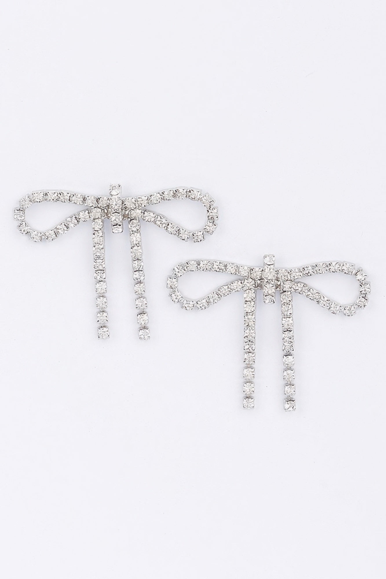 Boucles d'oreilles pendantes nœud strass cristal