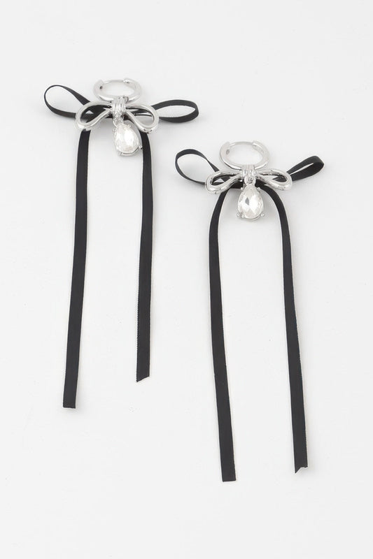 Boucles d'oreilles pendantes en forme de goutte, enrubannées