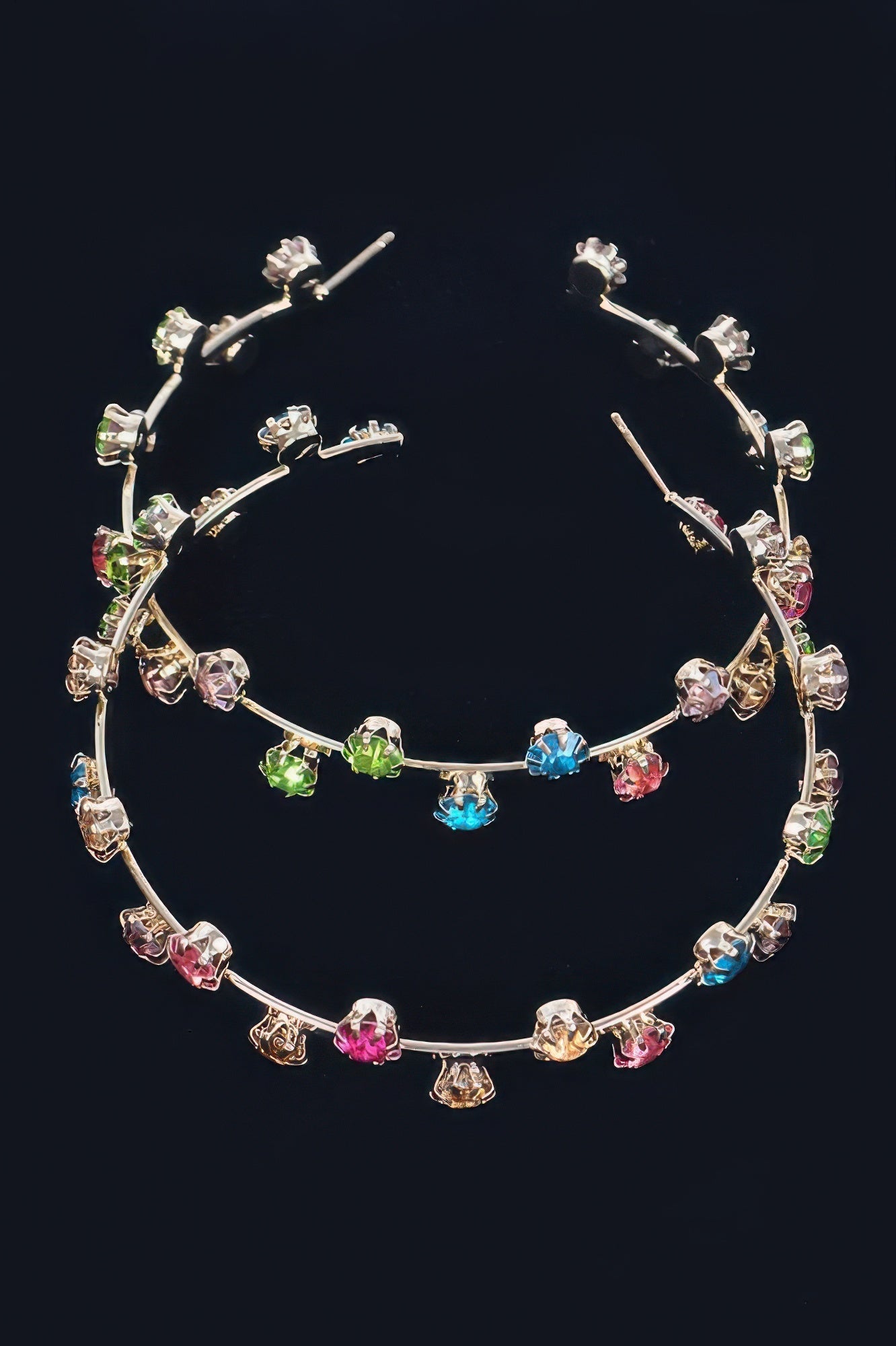 Boucles d'oreilles créoles strass cristal