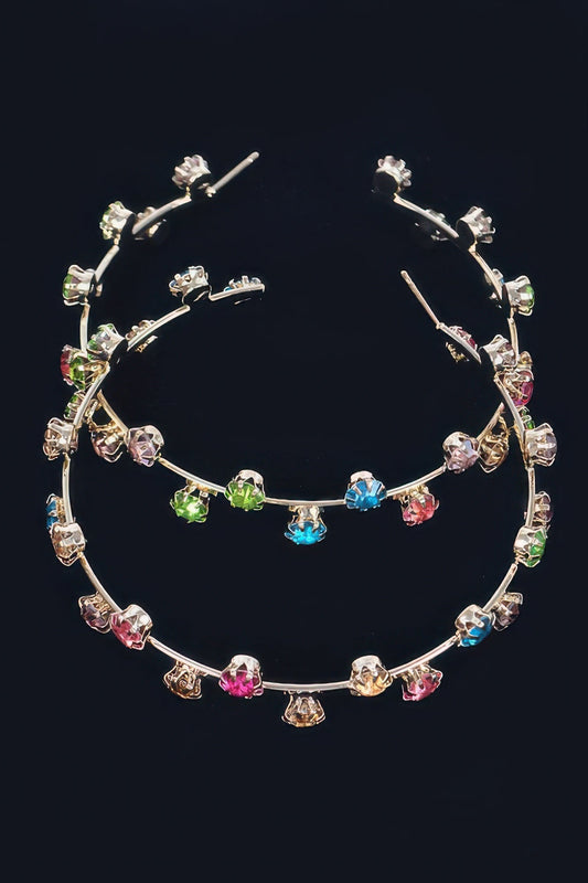Boucles d'oreilles créoles strass cristal