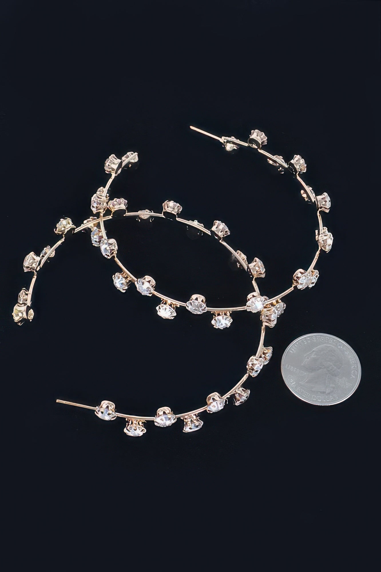 Boucles d'oreilles créoles strass cristal