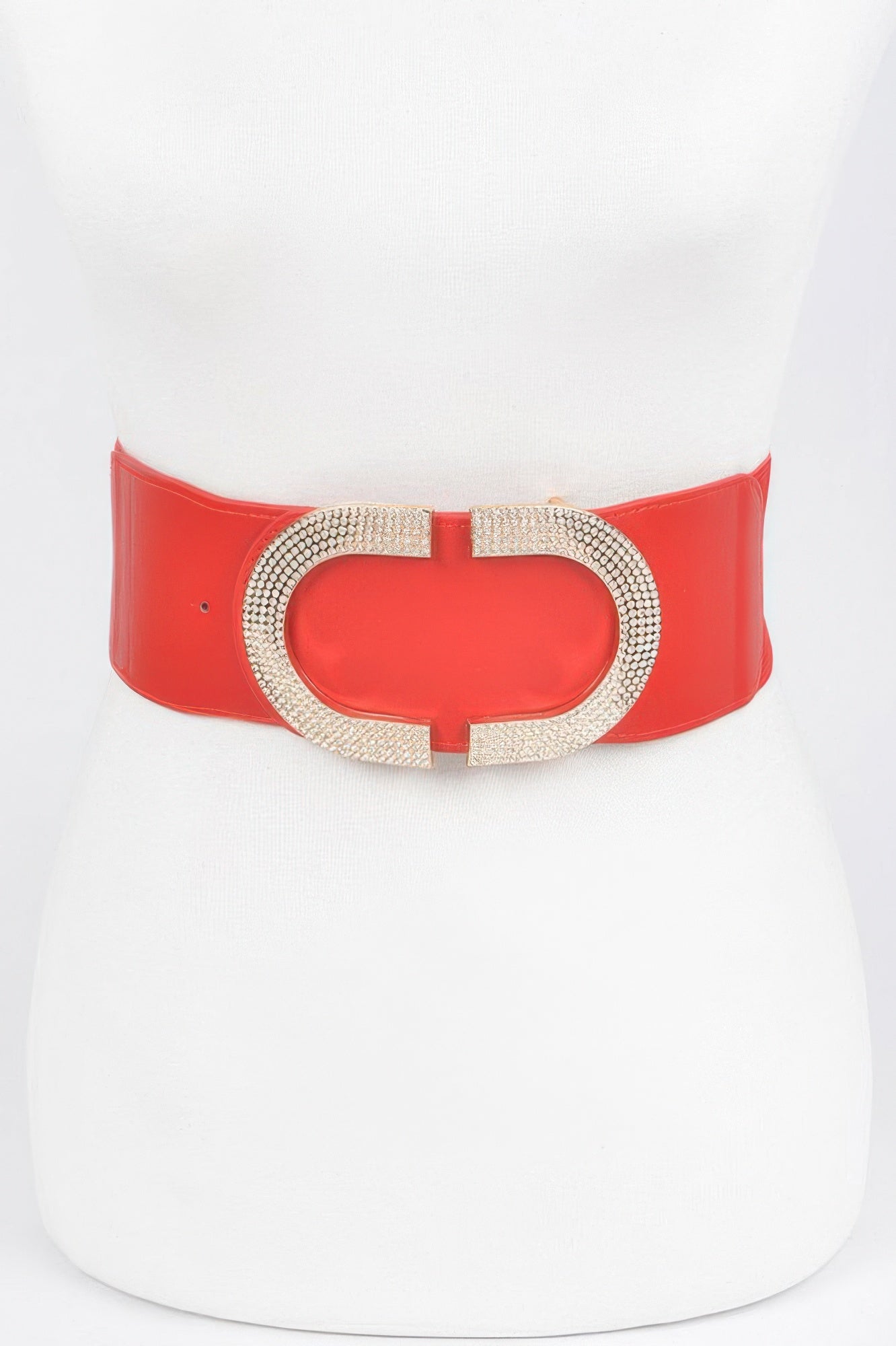 Rhinestone Buckle Stretch Belt