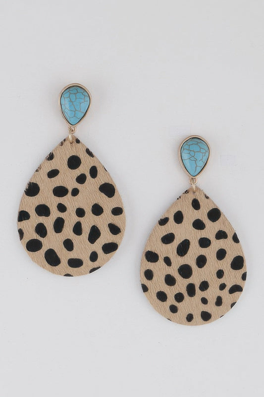 Animal Print Teardrop Earrings