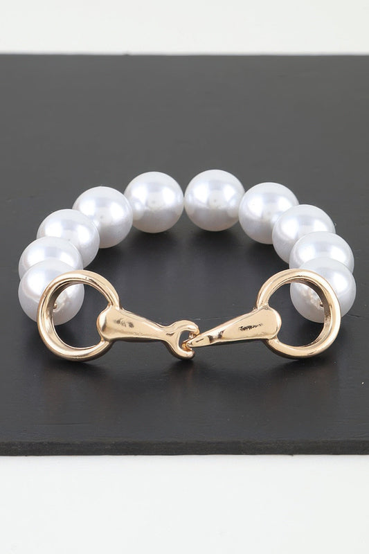 Elegant Pearl Beaded Toggle Bracelet