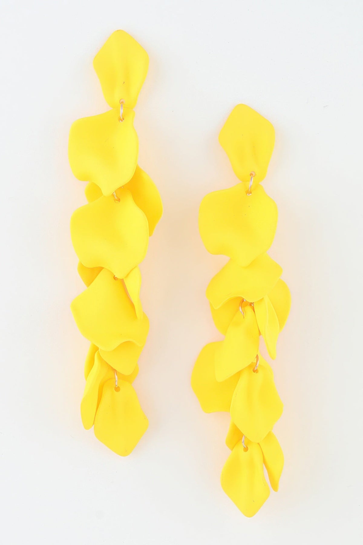 Floral Sculptural Bright Petal Blossom Drop Earrings
